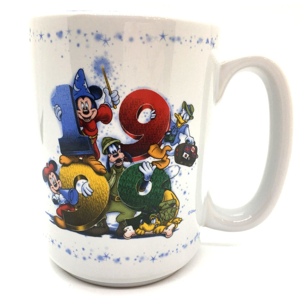 1999 Walt Disney World Coffee Mug Cup Disney Parks Blue Interior VTG Excellent